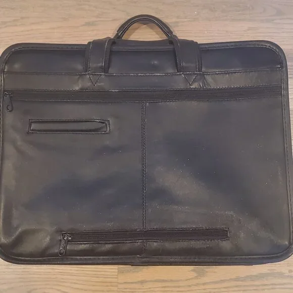 Black Leather Briefcase w Sleeve
